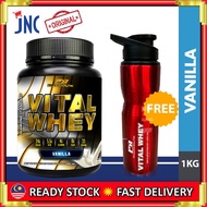 Vital Whey Isolate Halal 1KG 24G Protein 0G Sugar BCAA Glutamine (Vanilla)+Free Water Bottle vs Musc