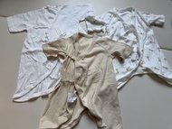 日本UNIQLO BB 初生嬰兒蝴蝶衣 包屁衣 50-60cm (3件)