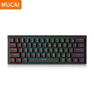 MUCAI MK61 USB Gaming Mechanical Keyboard 61 Keys Red Switch Wired Detachable Cable RGB Backlit Hot 