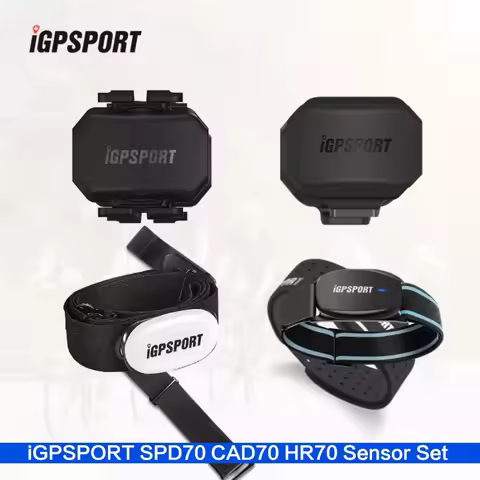 iGPSPORT SPD70 CAD70 HR70 Sensor Set ANT+ Bluetooth Speed Cadence Heart Rate Monitor for Garmin Waho