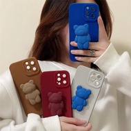 Case For OPPO Find X3 Pro F1 F3 R9S Plus R17 F5 F7 F9 F11 Pro A37 A57 A39 A93 A76 A73 2020 Luxury Stand Bracket Bear Cute Cellphone Cases Covers Cover Shell Soft Mobile Phone Case