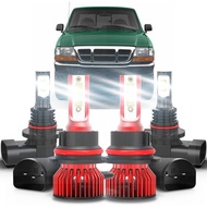 Untuk Ford Ranger 1998 1999 2000 500% Kecerahan Mentol Lampu 9007 Lampu Tinggi&Rendah+Lampu Kabus LE