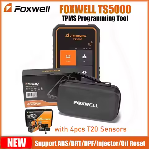FOXWELL TS5000 TPMS Programming Tool with 4pcs T20 Sensors Full System Car OBD2 Scanner Diagnostic T