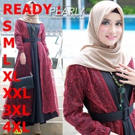 Pearly Maxi Brukat FREE BELT Model Terbaru 2025 Modern Lebaran Dress Wanita Modis dan Elegan Bahan M