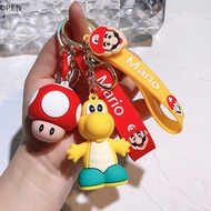 OP Cute Super Mario Bros Keychain Game Mario Figure Key Chain Creative Cartoon Bag Ch Accessories For Kids Birthday Party Gifts SG