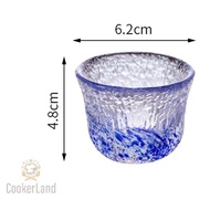 Japanese-Style Inspired Colored Sake Glass Hammer Pattern Hand-Made Handcrafted Gin Shochu Liquor