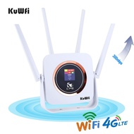 KuWFi 4G Router Cat6 300Mbps Unlocked Wireless CPE Router 4G LTE SIM Wifi Router With SIM  Slot &amp;RJ45 Lan Port