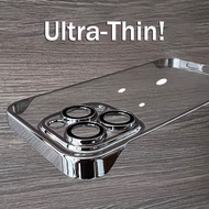 Luxury Plating Transparent Frameless Ultra Thin Case for iPhone 15 14 Plus 13 12 11 Pro Max Clear Ha
