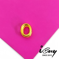 IBUY 916 Gold O Alphabet Charm 0.84G 22K (916)