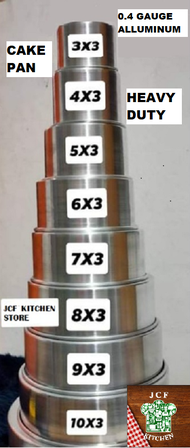 HEAVY DUTY ALLUMINUM CAKE PAN, 0.4 GAUGE, MAKAPAL (3x3, 4x3, 5x3, 6x3, 7x3, 8x3, 9x3, 10x3), WALANG 