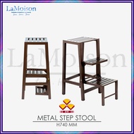 LaMoison Metal Step Chair Ladder Stool Quality Heavy Duty 3 Step Chair Foldable Step Stool Tangga