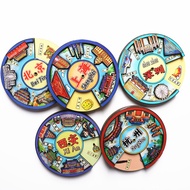 [LensQueen hantar dalam 24 jam] bandar putar peti sejuk magnet Beijing Xi'an Hangzhou magnet kuat ta