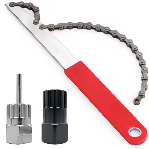 Bike Cassette Removal Tools with Chain Whip Cassette Lockring Sprocket Removal Set Cycle Repair Tool
