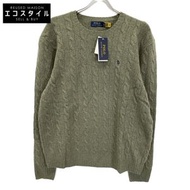 Polo Ralph Lauren 綠色羊絨羊毛絞花針織羊絨混紡毛衣，XL碼