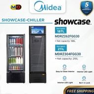 MIDEA Chiller Showcase 186/211L R600A Eco Fridge Refrigerator MDRZ262FGG30/MDRZ304FGG30