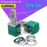 5pcs RV097NS 10K 50K single linked potentiometer B50K with a switch audio 8pin shaft 15mm amplifier 