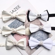 Polyester And Diamond Women's Bow Tie Banquet Host Performance Bow Imitation Hemp Bow Accessories