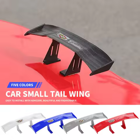 Car Rear Mini Spoiler Wing Motorcycle Small Model Canard Tail Winglet ABS Carbon Look For Cadillac C