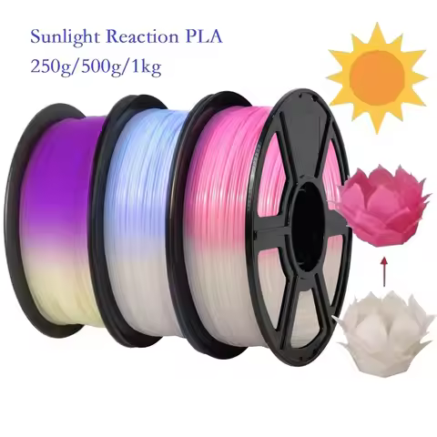 Sunlight Color Change PLA Filament 1kg/500g/250g/200g 1.75mm 3D Printer PLA Filament UV Reaction Whi