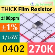 270KΩ 0402 1005(mm) ±1% THICK Film SMD Resistor 62.5mW 270K