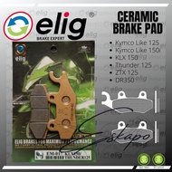 ⊕∈✁Kymco Like 125 / 150i (Front) / KLX 150 / THUNDER 125 / ZTX 125 15' | Elig Ceramic Brake Pad