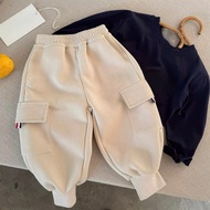 [COMBO OF 3 PANTS] Cotton fleece pants for boys, warm pants for boys, pocket design for boys 10-25kg