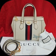 Gucci White Ophedia Small Structured 2way Tote Sling Bag