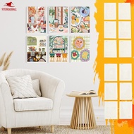 6 Pcs Paint by Numbers Kit for Beginners DIY Paint by Number Set with Canvas for Home Decor SHOPSKC0