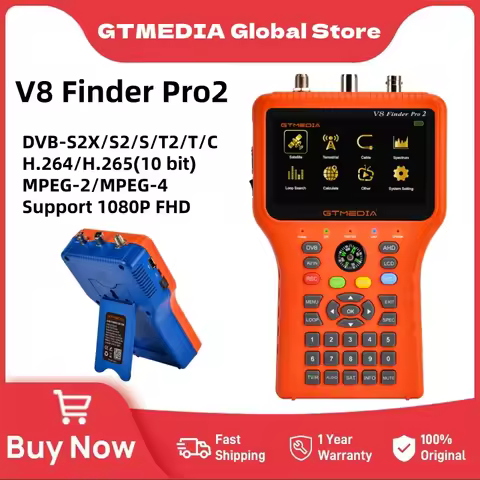 GTMEDIA V8 Finder PRO2 Satellite Finder DVB-S2X/S2/S/T2/T/C MPEG-2/4 H.264/H.265 (10bit) Digital Sat