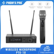 Phenyx Pro PTU-1U True Diversity Wireless Microphone System UHF Professional Dynamic Microphone for Singing Stage Studio
