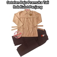 Girl Scout Uniform Set Long Sleeve Shirt Long Culotte Skirt for Elementary/MI School Classes 1-6