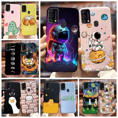 For Samsung Galaxy M31 Case SM-M315F Cute Astronauts Cartoon Cover Soft Fundas For Samsung M31 Prime