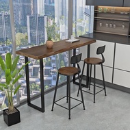 meja bar island table  bar table Solid Wood Bar Table and Chair Wall Long Table Household High Bar T