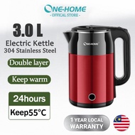ONE HOME Electric Kettle 3L Electric Hot Water Kettle Fast Boiling Smart Kettle Keep Warm Jug Kettle