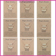 INF 2Pcs Unique Angel Number Necklace 111 222 333 444 666 777 Numerology Pendants Chokers Chain for 