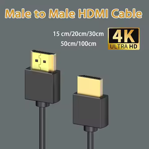 Thin 2.0 Cable 4K HDMI Cable Cord Low-Profile Gold-Plated Connectors 4K HDR ARC 3D for Gaming Monito