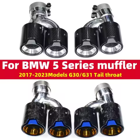 For BMW 5 Series mufflers, 525i 530i 540i G30 G31 dual exhaust tailpipes, carbon fiber tailpipe tip 