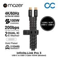 MAZER Infinite.Link Pro 3 // USB C to USB C Cable // 100W // Braided // Black Color