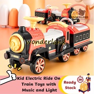 Kid Electric Ride On Train Toys Spray Function Kids Play Trains Big size Real Train Back Seat Mainan