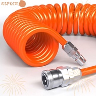 ESPOIR PU Air Compressor Hose, With Connector PU Air Compressor Hose Tube, Scalable Spring Tool Flex
