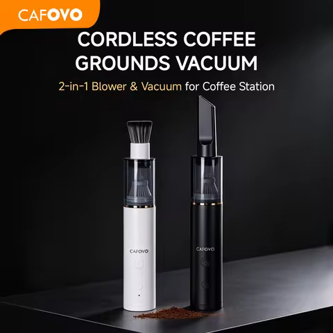 CAFOVO FR-VC100 Cordless Coffee Ground Vacuum 2-in-1 Blow & Suction 3000Pa All-Copper Motor for Grin