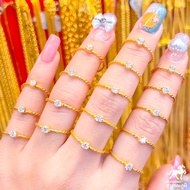 แหวนทองแท้ 1 กรัม ก้านเปียชูพลอย ทองแท้ 96.5% ขายได้ จำนำได้ มีใบรับประกันสินค้า เก็บเงินปลายทางได้