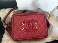 Chanel vanity case bag  medium  caviar cc filegree 可陪驗 方盒子