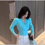 (Ready Stock) L42 Women Long Sleeve Knitted Cardigan Outerwear Sweather Knitwear Top Blouse