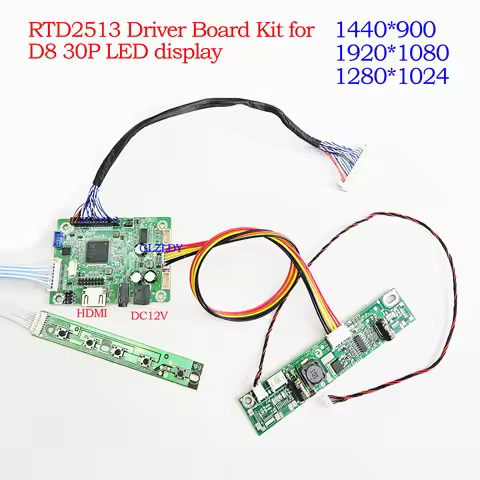 RTD2513 mini LCD driver board for 1440*900 1920*1080 1280*1024 D8 30P LED HDMI to LVDS controller dr