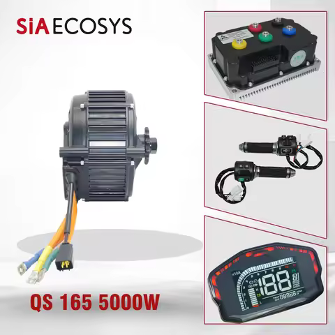 QS MOTOR QS165 V2 5000W 72V 35H Encoder PMSM Mid Drive Motor Kits with Fardriver ND72490B 270A 490A 