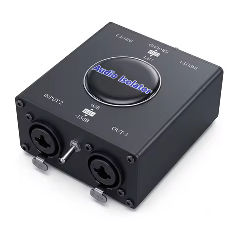 Dual Channel XLR Audio Isolator, Ground Loop Noise Suppression Filter,Hum Eliminator for Audio Mixer