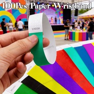 【SG Seller】100Pcs Waterproof Paper Wristband With Serial Number Event Entry Pass
