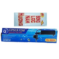 Aquarium Water Filter Pump VS-9800 & Filter Cotton - Vipsun Aquarium Water Filter Pump Set [VS9800]