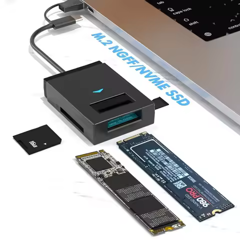 M.2 NVMe NGFF SSD Enclosure 10Gbps Type C USB 3.1 to SSD External Storage Box Adapter Support SD TF 